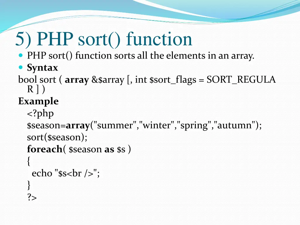 5 php sort function php sort function sorts