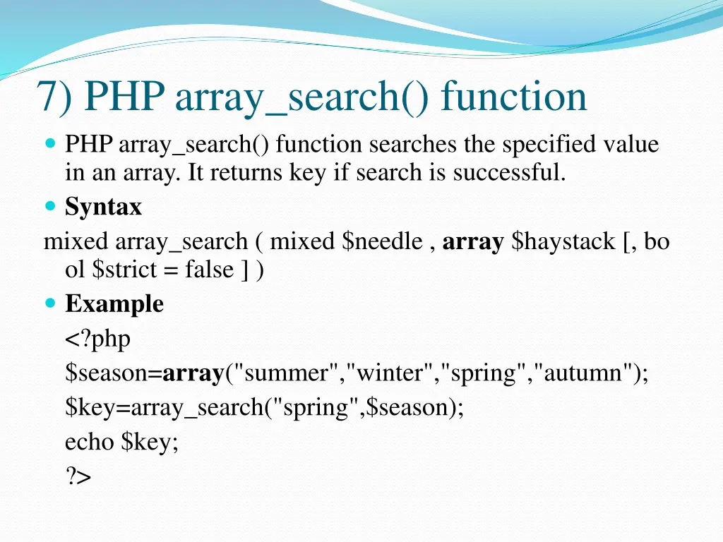 7 php array search function php array search