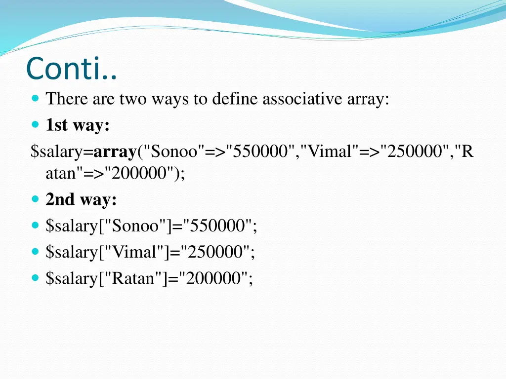 conti there are two ways to define associative