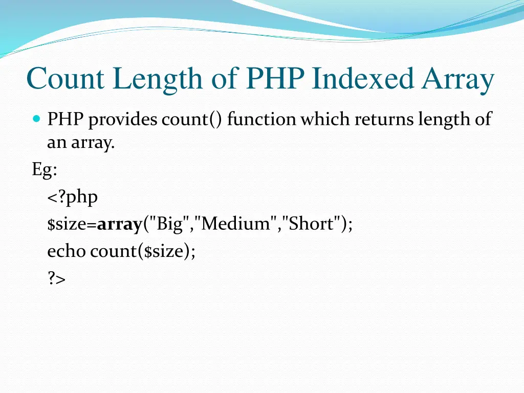 count length of php indexed array
