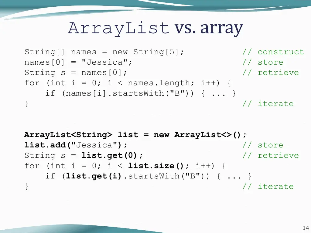arraylist vs array