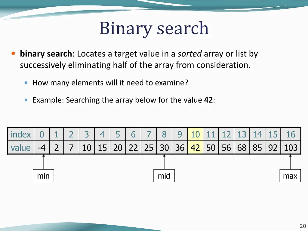 binary search