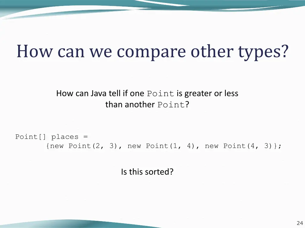 how can we compare other types