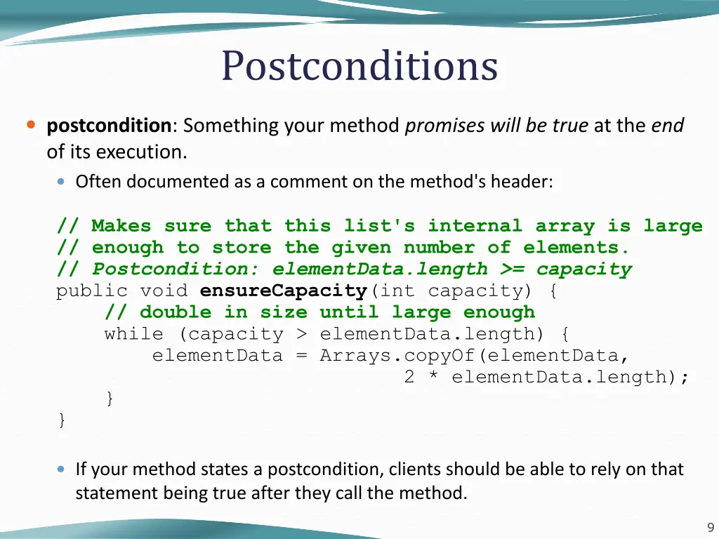 postconditions