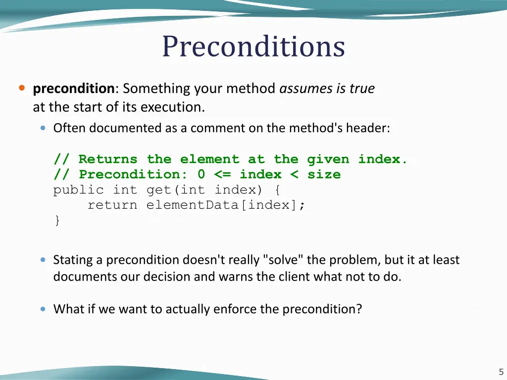 preconditions