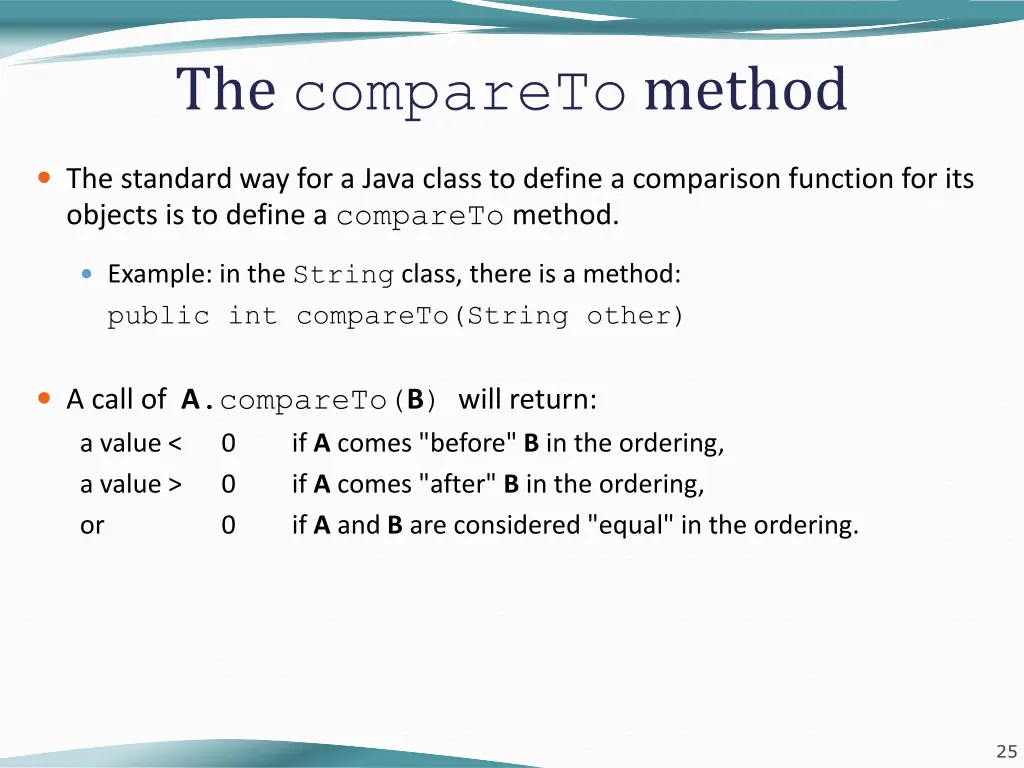the compareto method