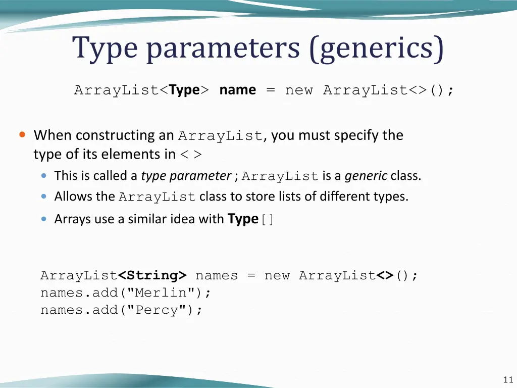 type parameters generics