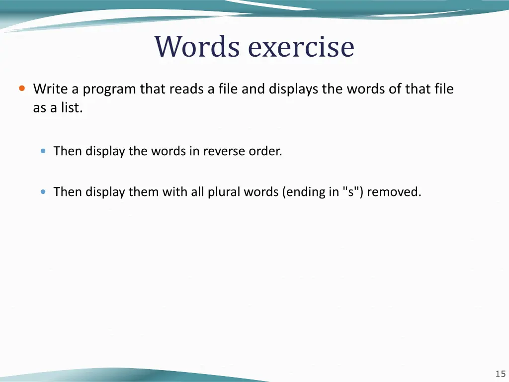 words exercise