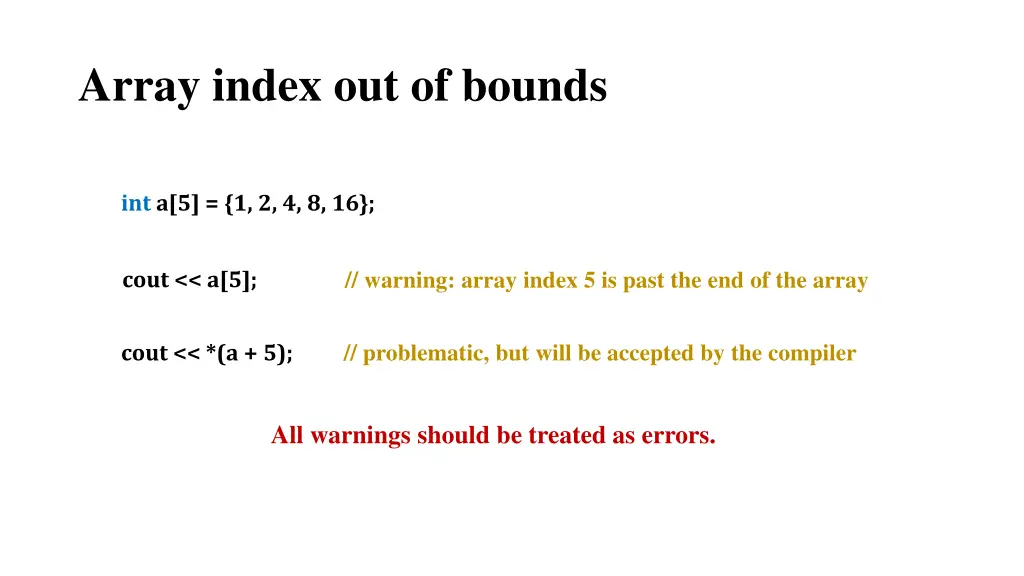 array index out of bounds