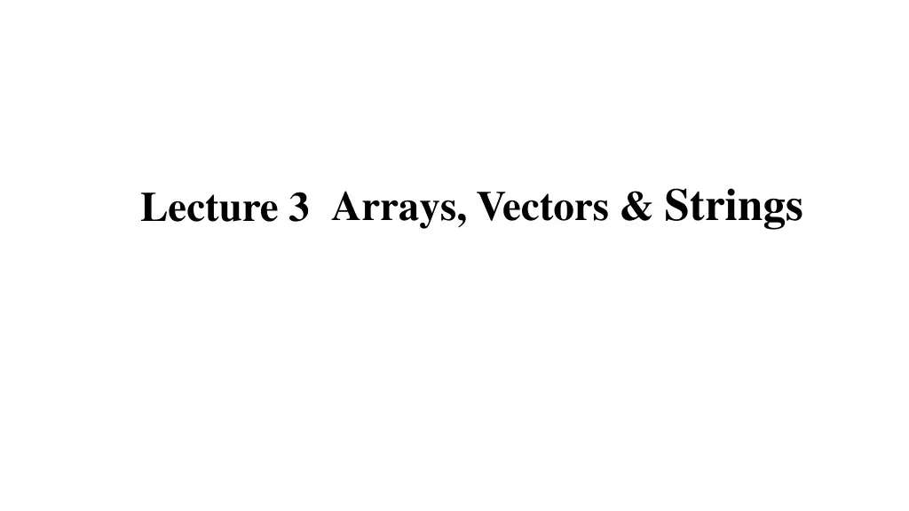 arrays vectors strings