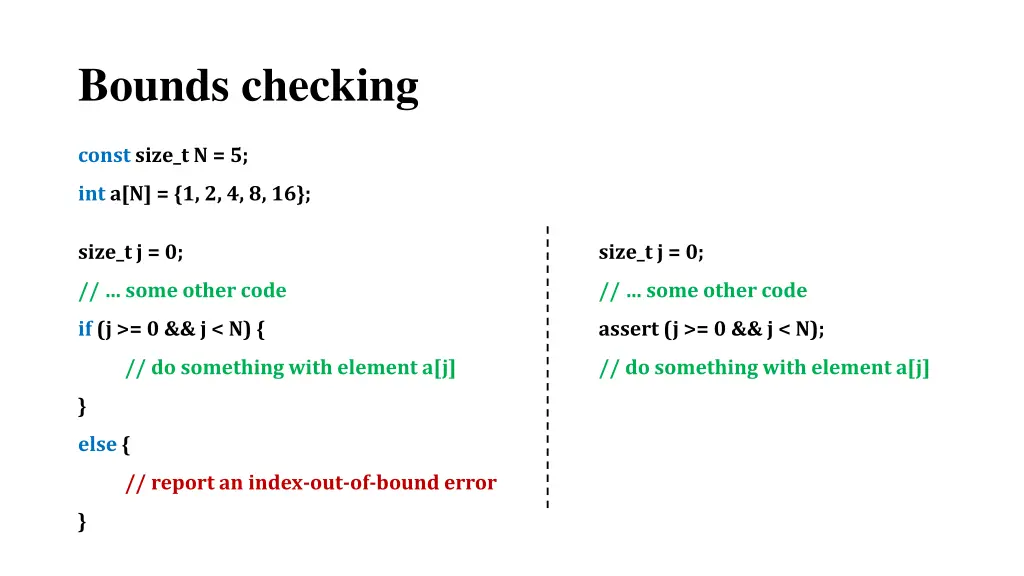 bounds checking
