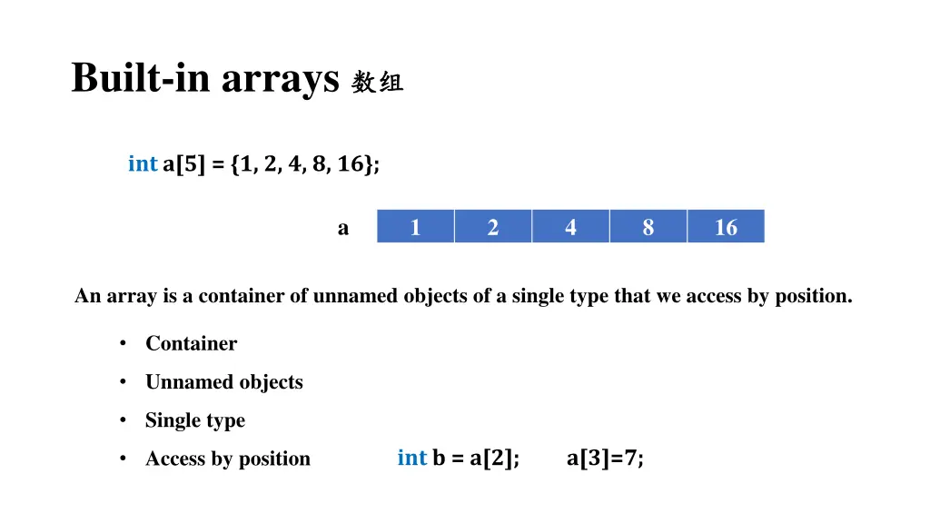 built in arrays