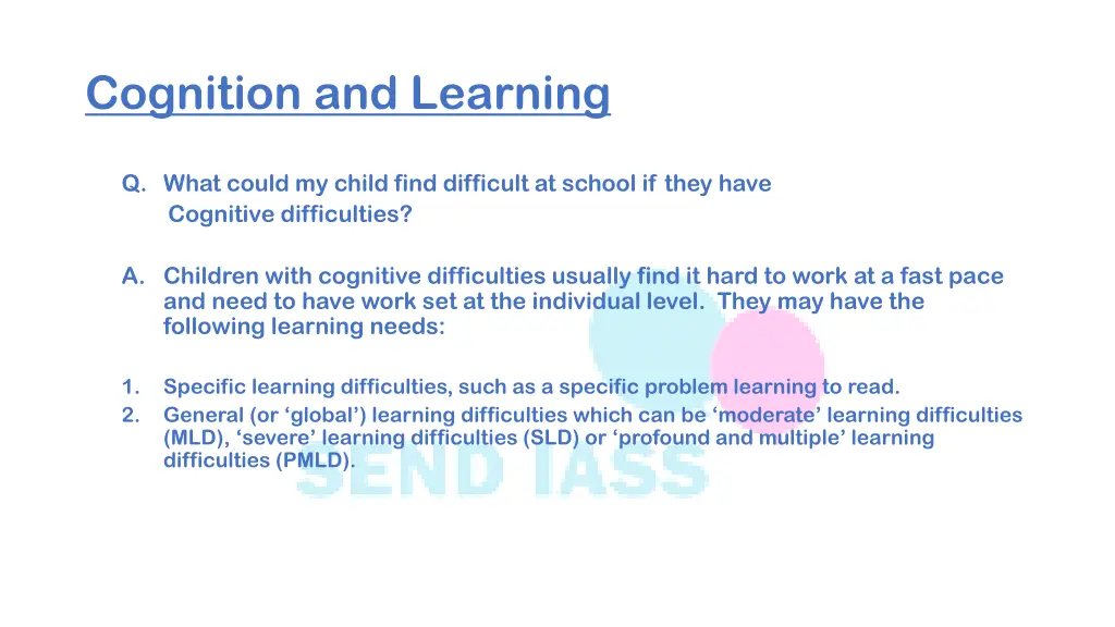 cognition and learning