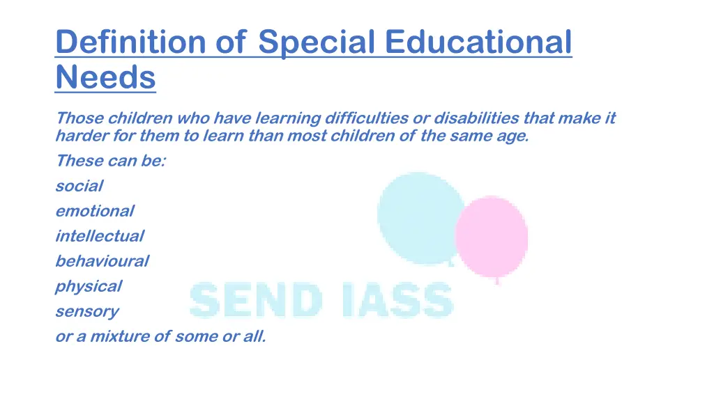 definition of special educational needs