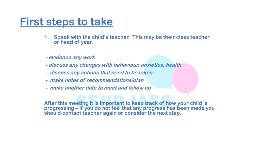 first steps to take