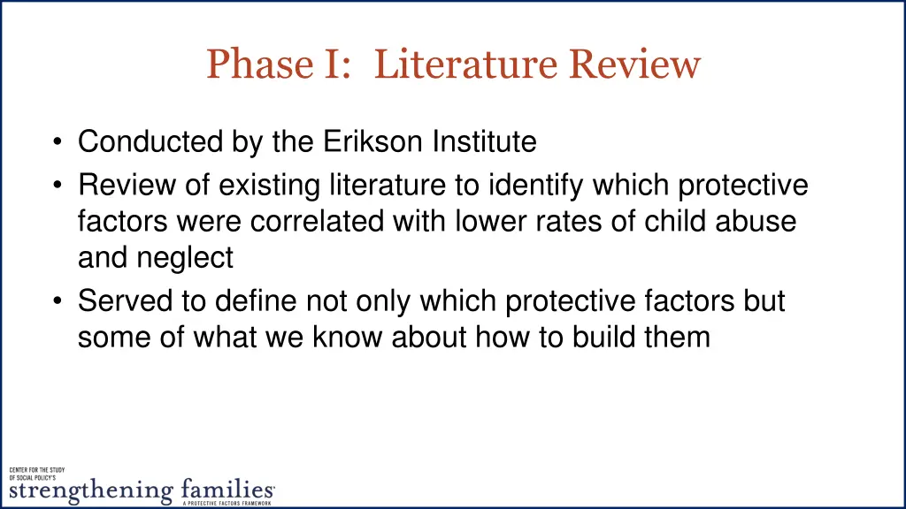phase i literature review
