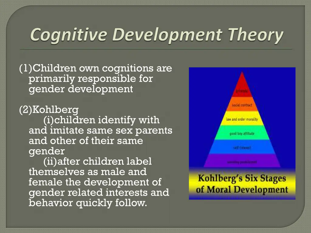 1 children own cognitions are primarily