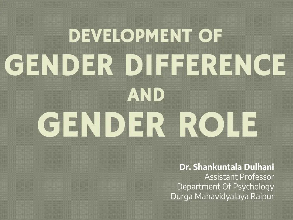 development of development of gender difference