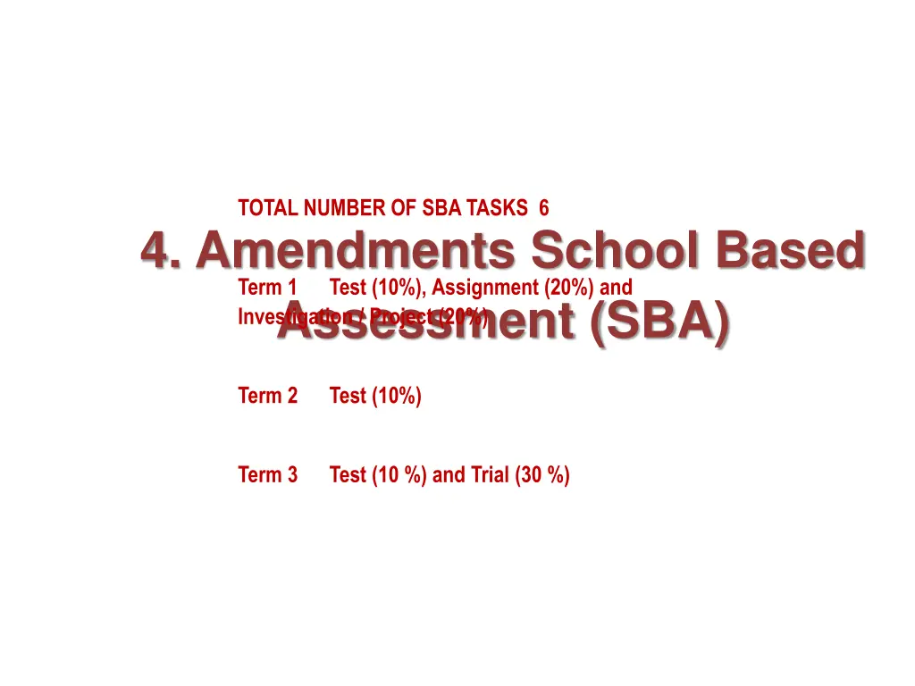 total number of sba tasks 6