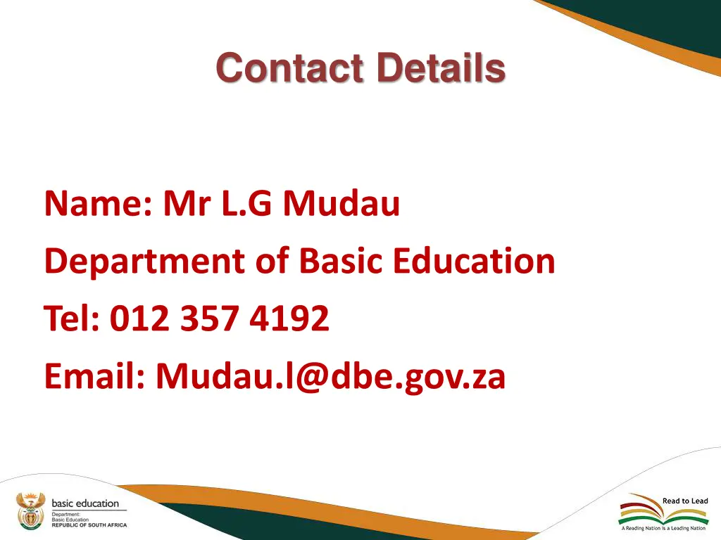 contact details