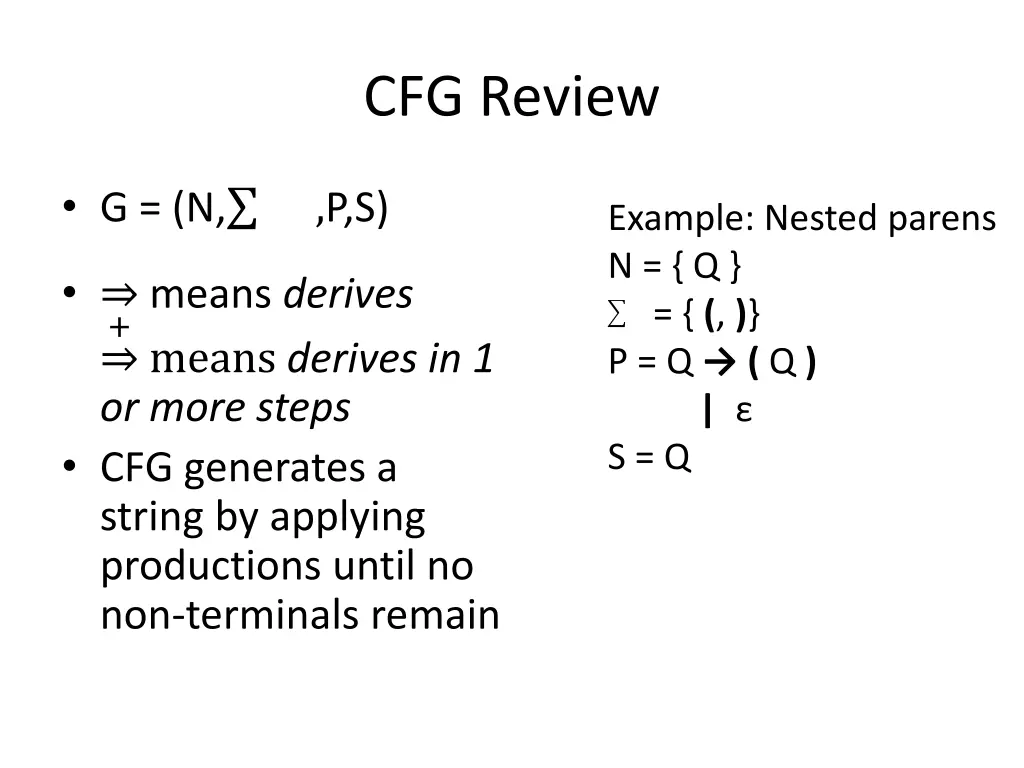 cfg review