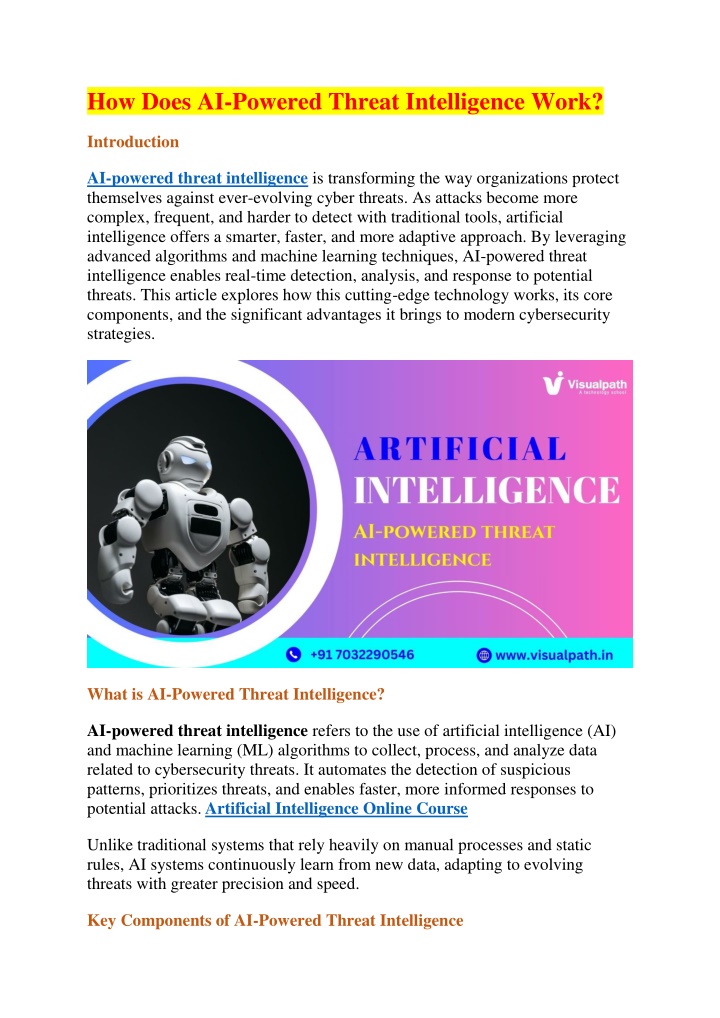 how does ai powered threat intelligence work