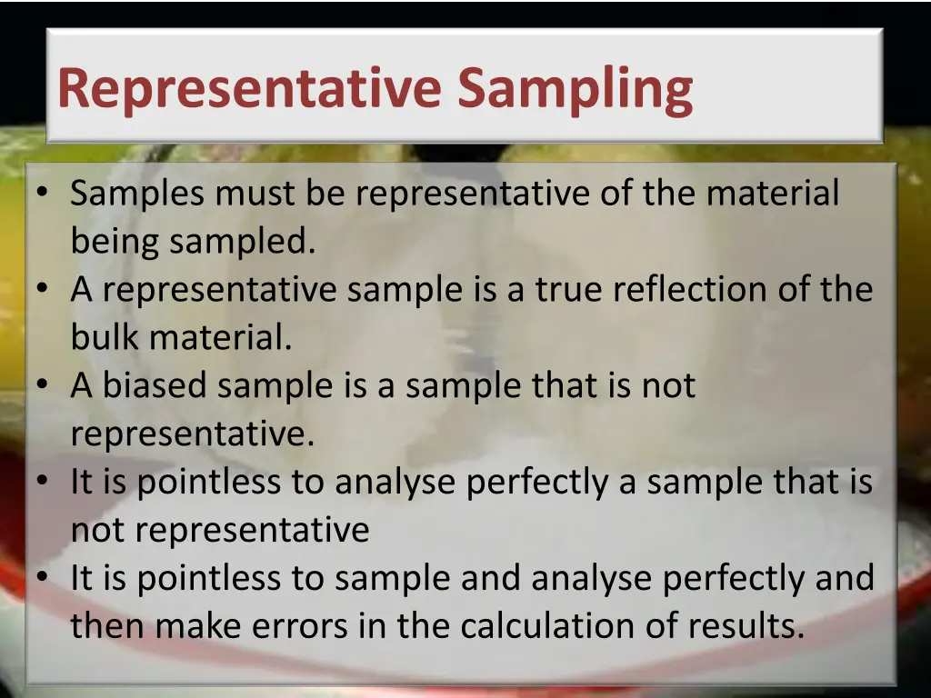 representative sampling