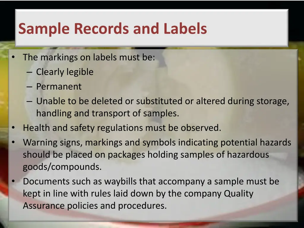 sample records and labels