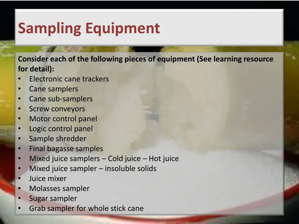 sampling equipment