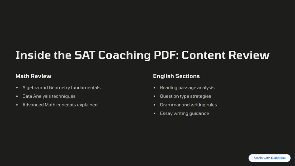 inside the sat coaching pdf content review