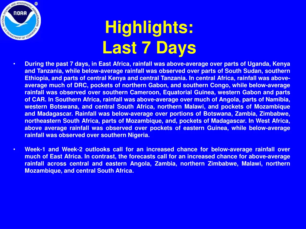 highlights last 7 days