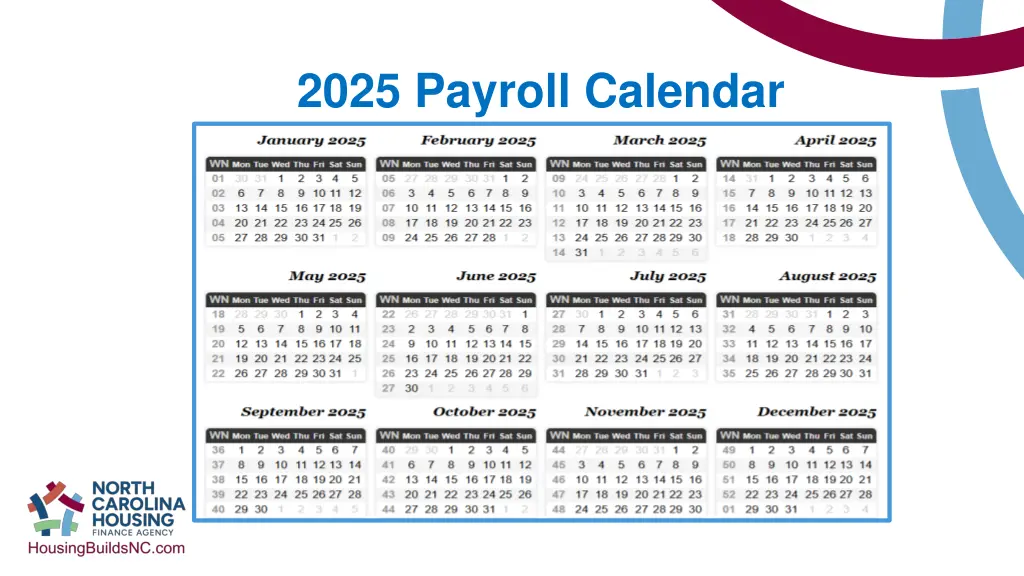 2025 payroll calendar