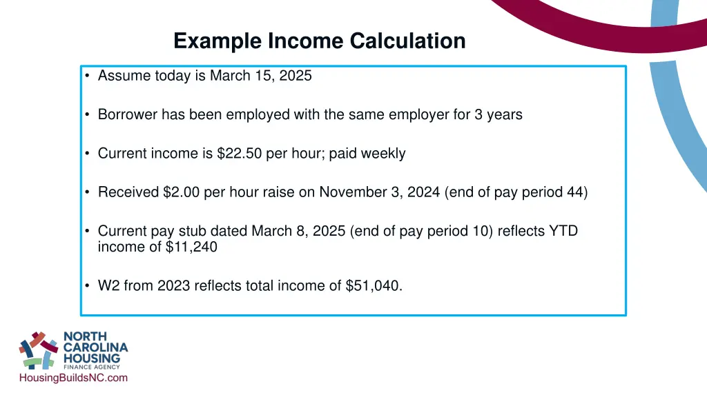 example income calculation