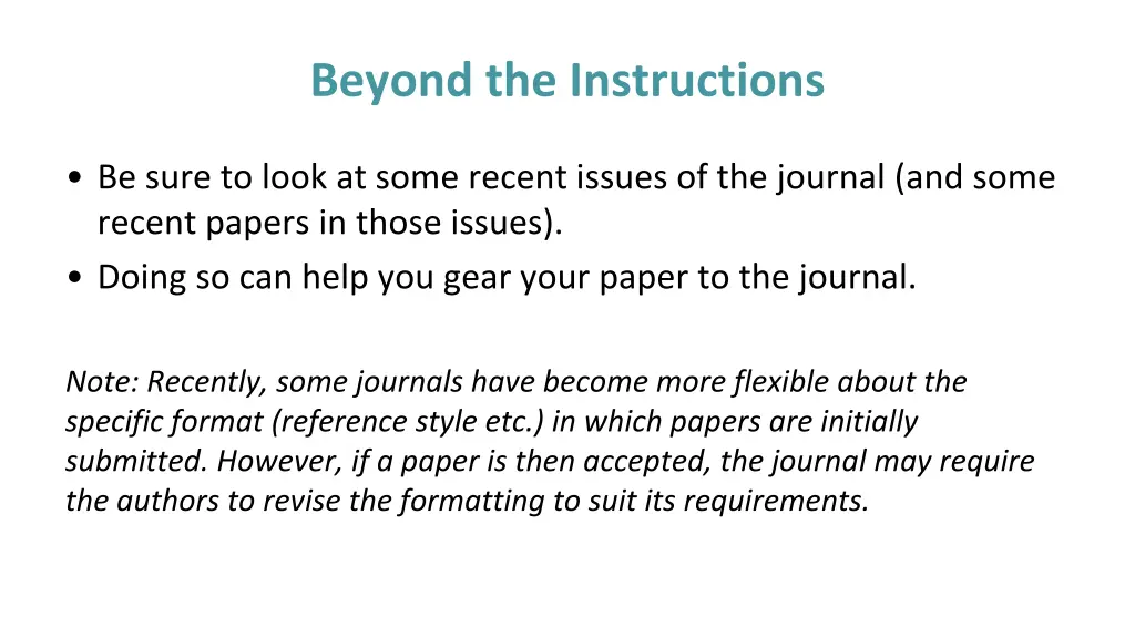 beyond the instructions