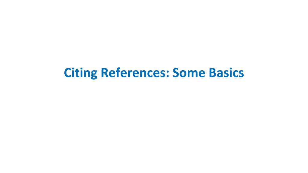 citing references some basics
