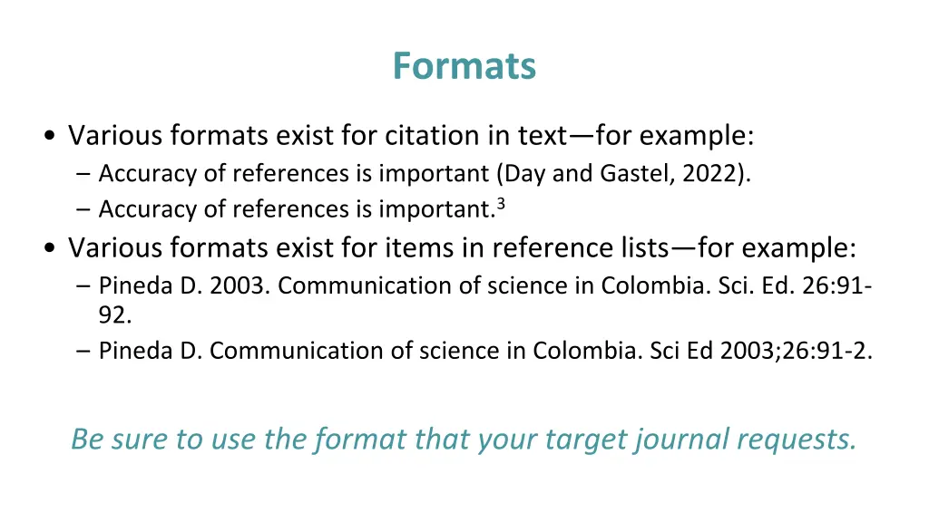 formats
