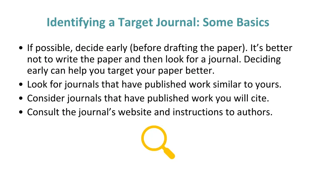 identifying a target journal some basics