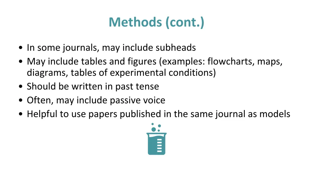 methods cont
