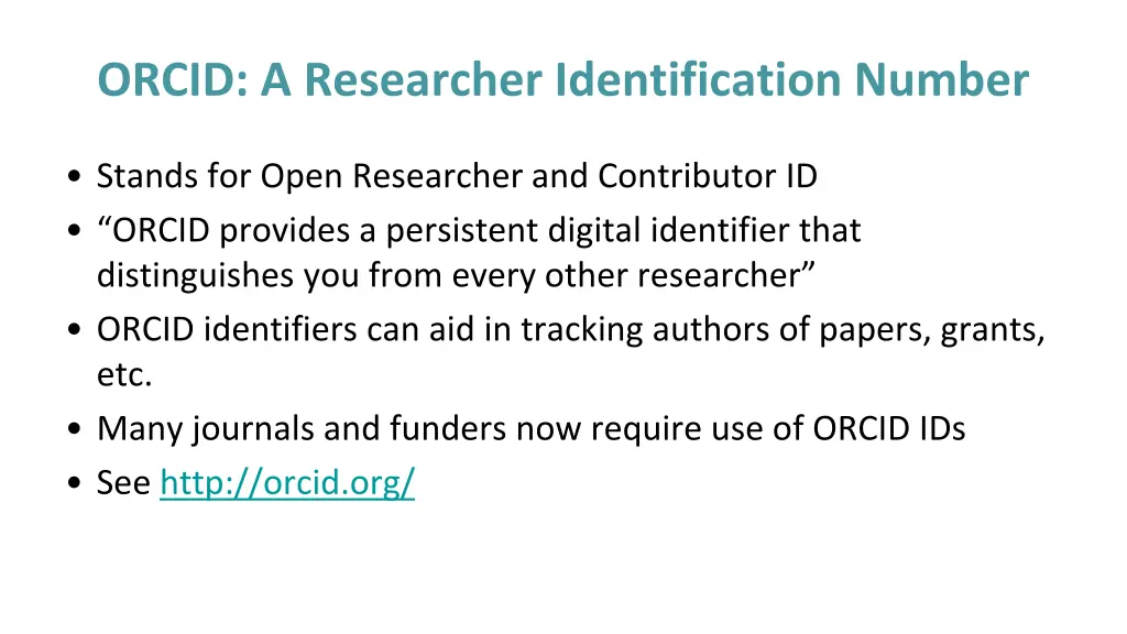 orcid a researcher identification number