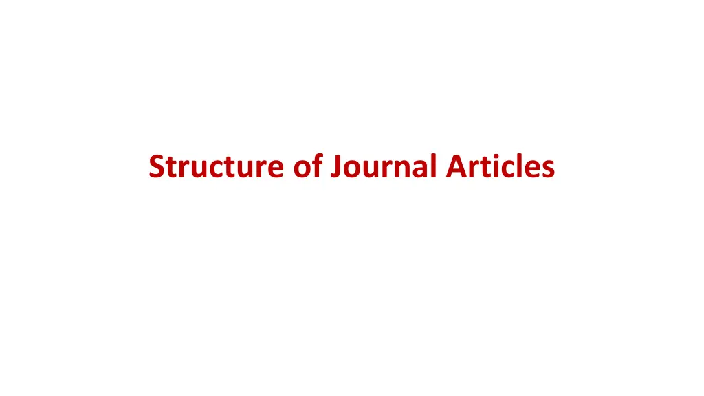 structure of journal articles