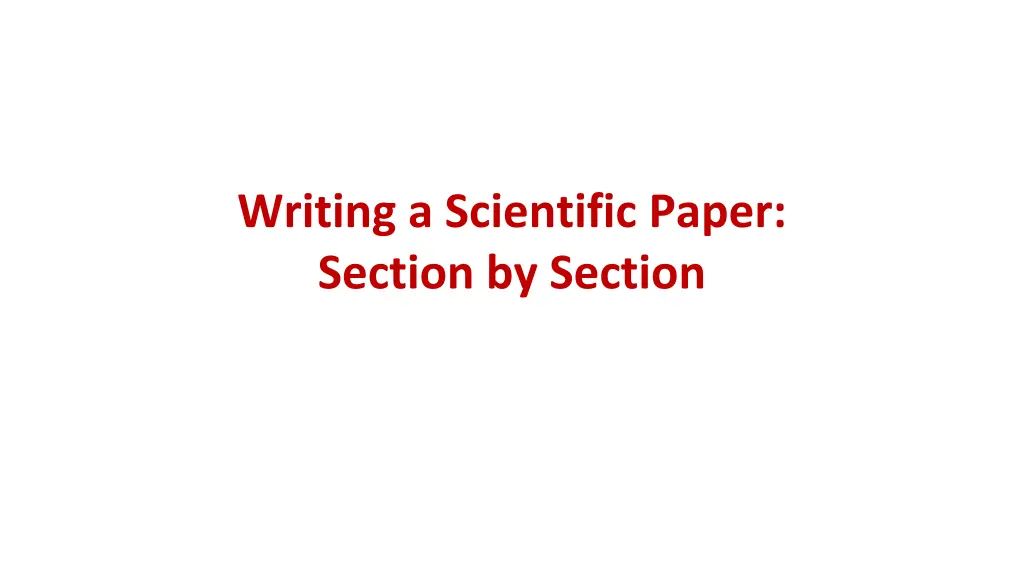 writing a scientific paper section by section