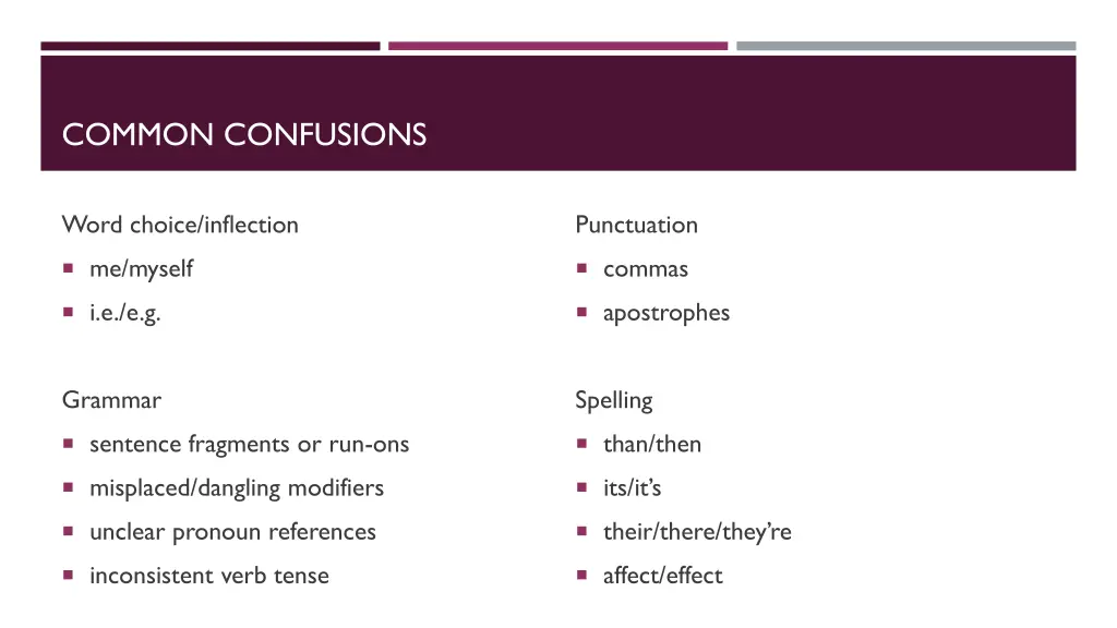 common confusions