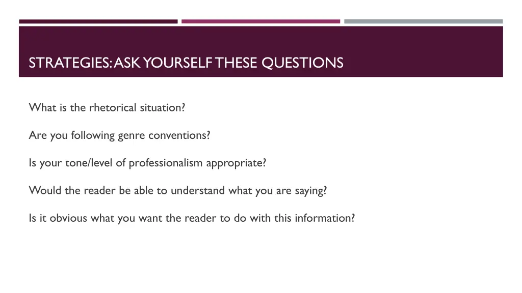 strategies ask yourself these questions