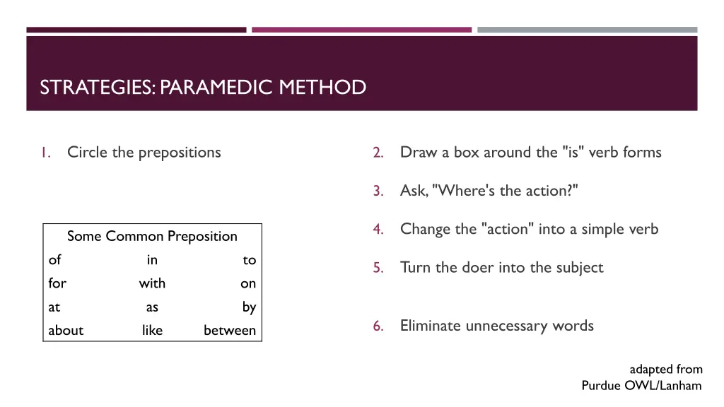 strategies paramedic method