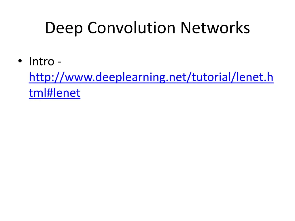 deep convolution networks