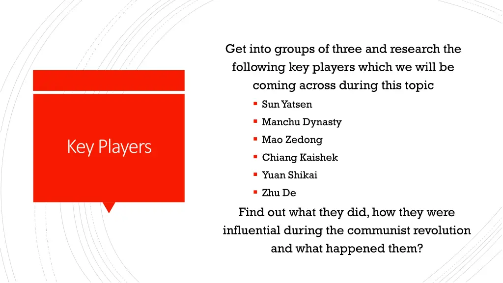 get into groups of three and research