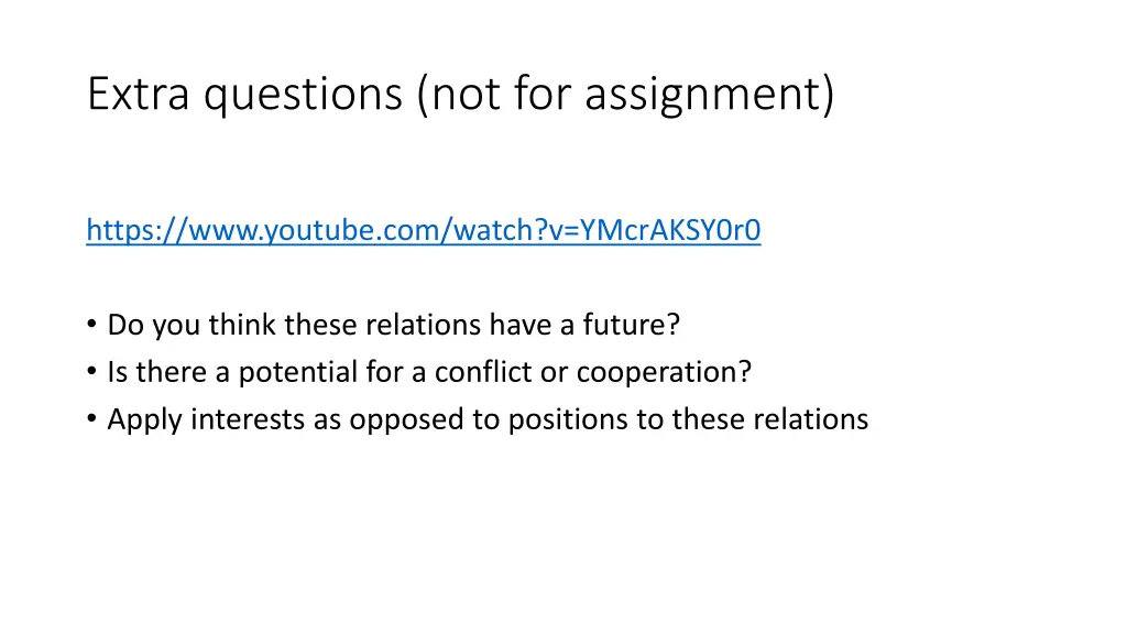 extra questions not for assignment