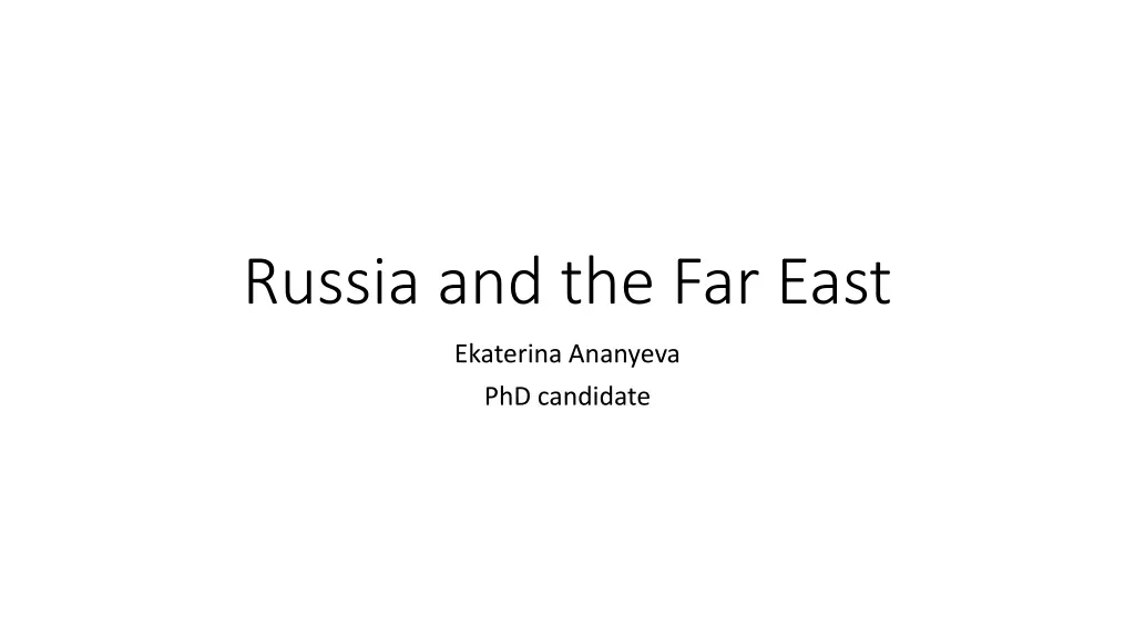 russia and the far east