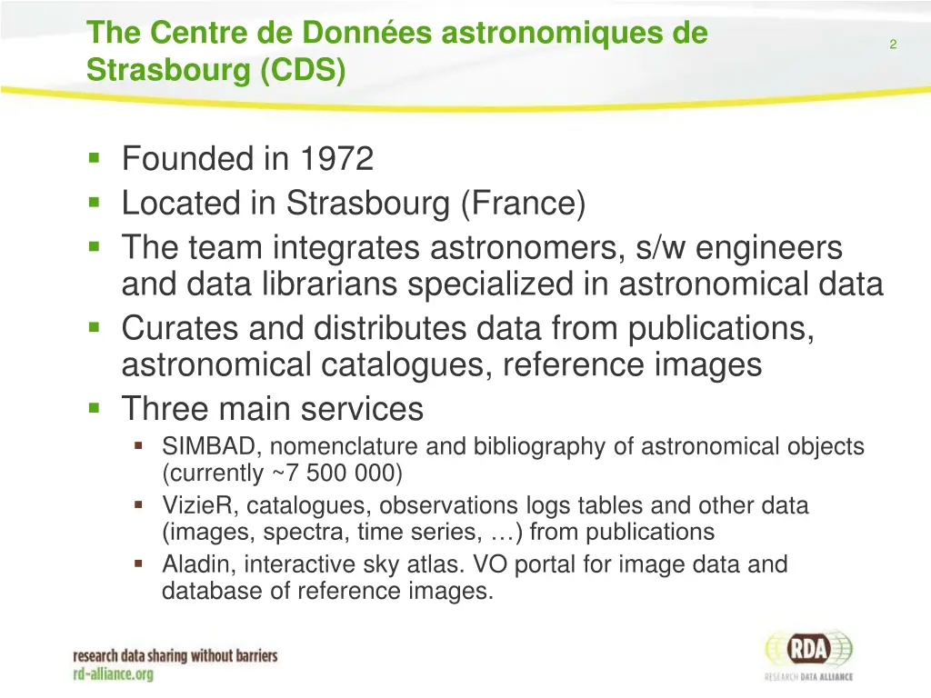 the centre de donn es astronomiques de strasbourg