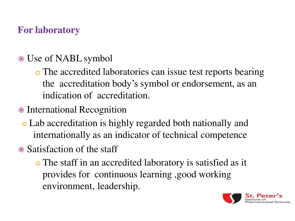 for laboratory